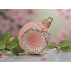 New Large Pink GOLD Vintage Style Retro MCM Christmas Tree Ornament Room Decor